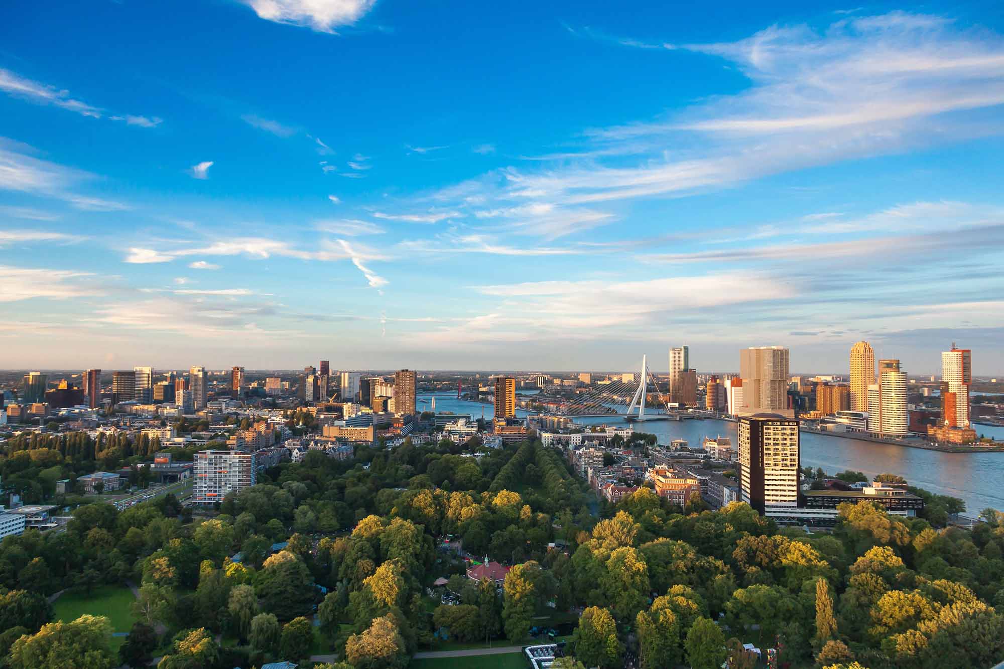 Skyline van Rotterdam. 